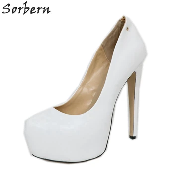 ladies white platform pumps