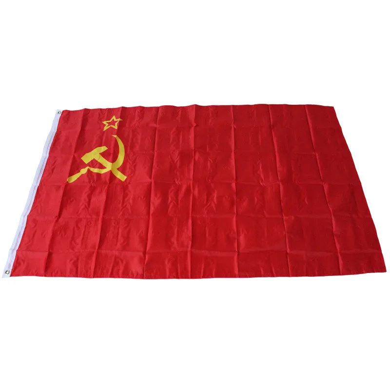 

Hot sale Red Union of Soviet Socialist Republics 90*150cm 3*5' Ft USSR FLAG Russia Banner fastness and durable Polyester 15