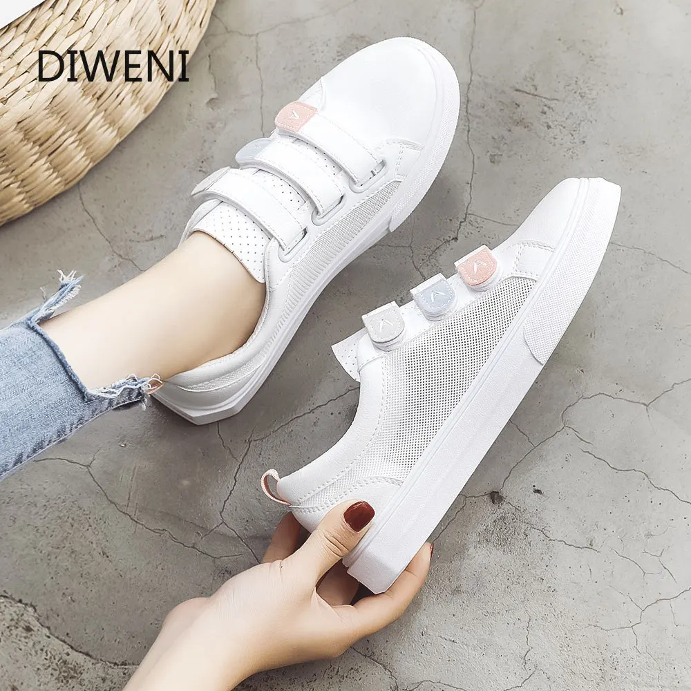 

DIWEINI 2019 Spring Woman casual shoes Breathable Sneakers Women New Arrivals Fashion mesh Paste Women's vulcanized shoes B120