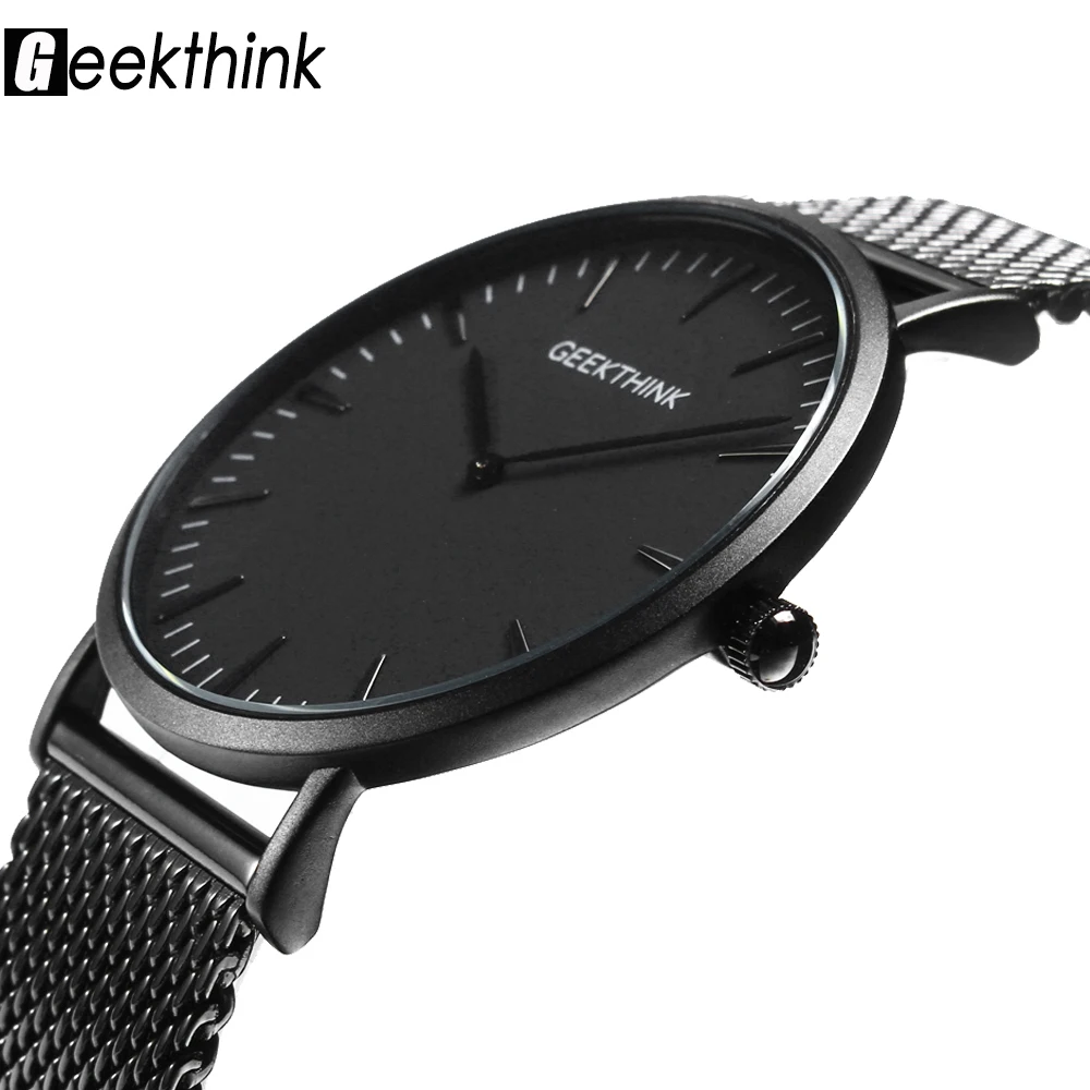 Ultra thin Quartz Watch Men Casual Black Japan quartz-watch stainless steel Wooden Face clock male Relogio New Top Brand Luxury