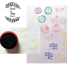 Свадебный пользовательский светочувствительный штамп с начальное название и дата для свадебного приглашения 40 мм Круг самостоятельно инкинг персонализированная печать