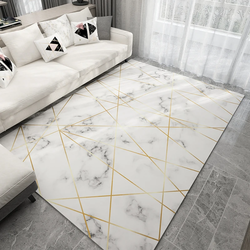 

Nordic Style Geometric Marble Pattern Carpet Living Room Rug Sofa Coffee Table Mat Bedroom Yoga Pad Rectangular Bedside Blanket