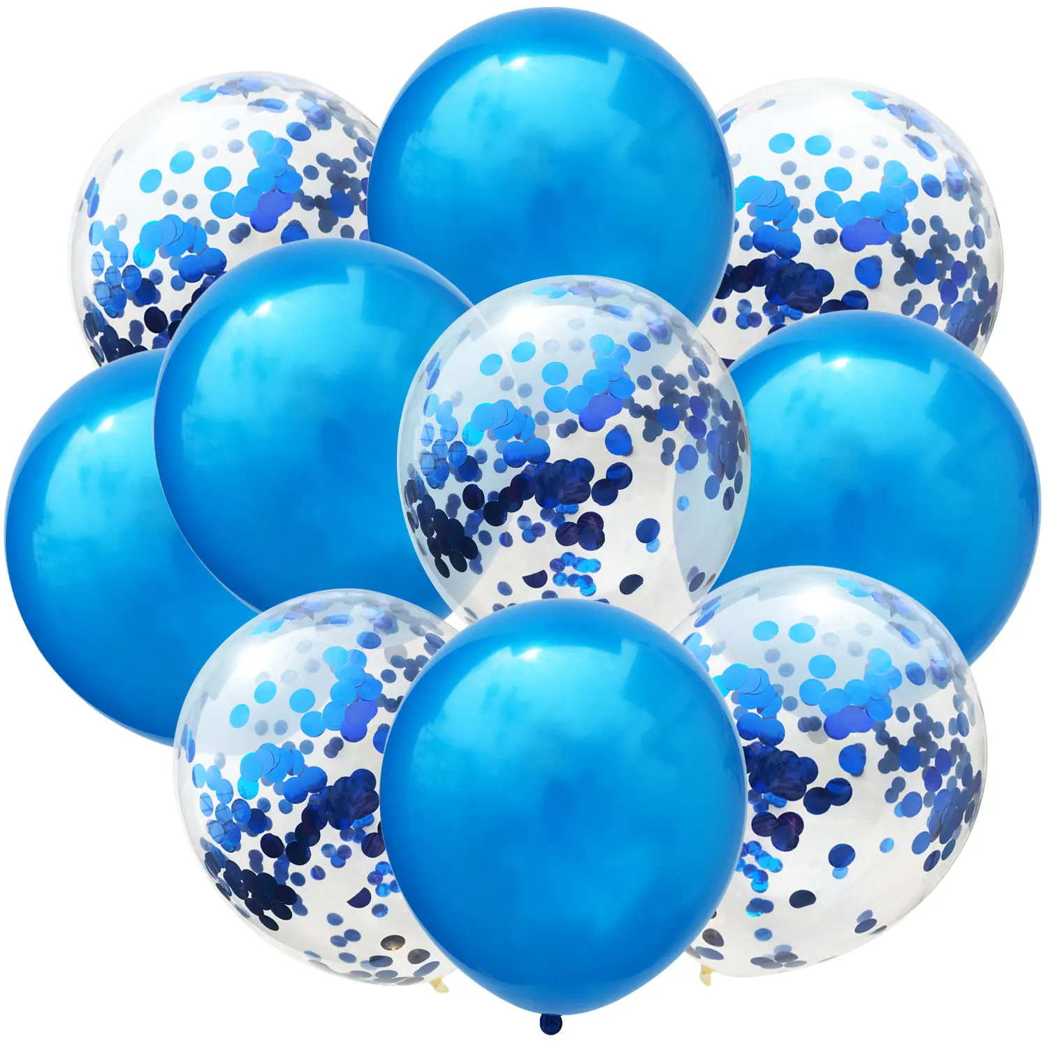 ZLJQ 10 шт. разноцветные конфетти воздушные шары на день рождения украшения для детей и взрослых металлический шар воздушный шар на день рождения прозрачный шар - Цвет: blue