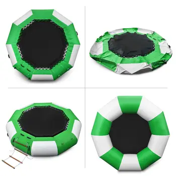 

Good Reaistance To Fire Cold Heat And Aging 13 Ft Inflatable Bounce Water Bouncer Trampoline Water Sport Jump Sport w/Ladder