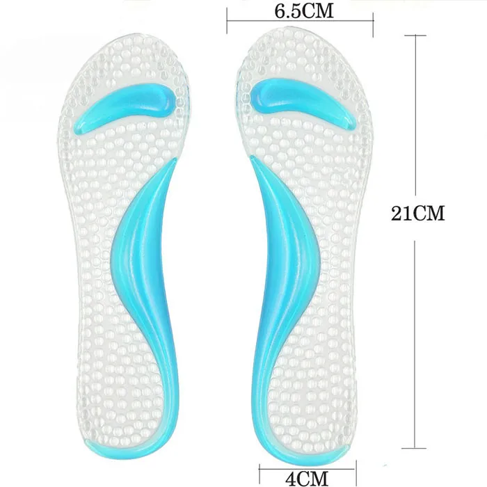 Для женщин силиконовый гель Нескользящие длина Арка Поддержка ноги, Массируя плюшевая подушка Ортопедическая прокладка стельки для обувь