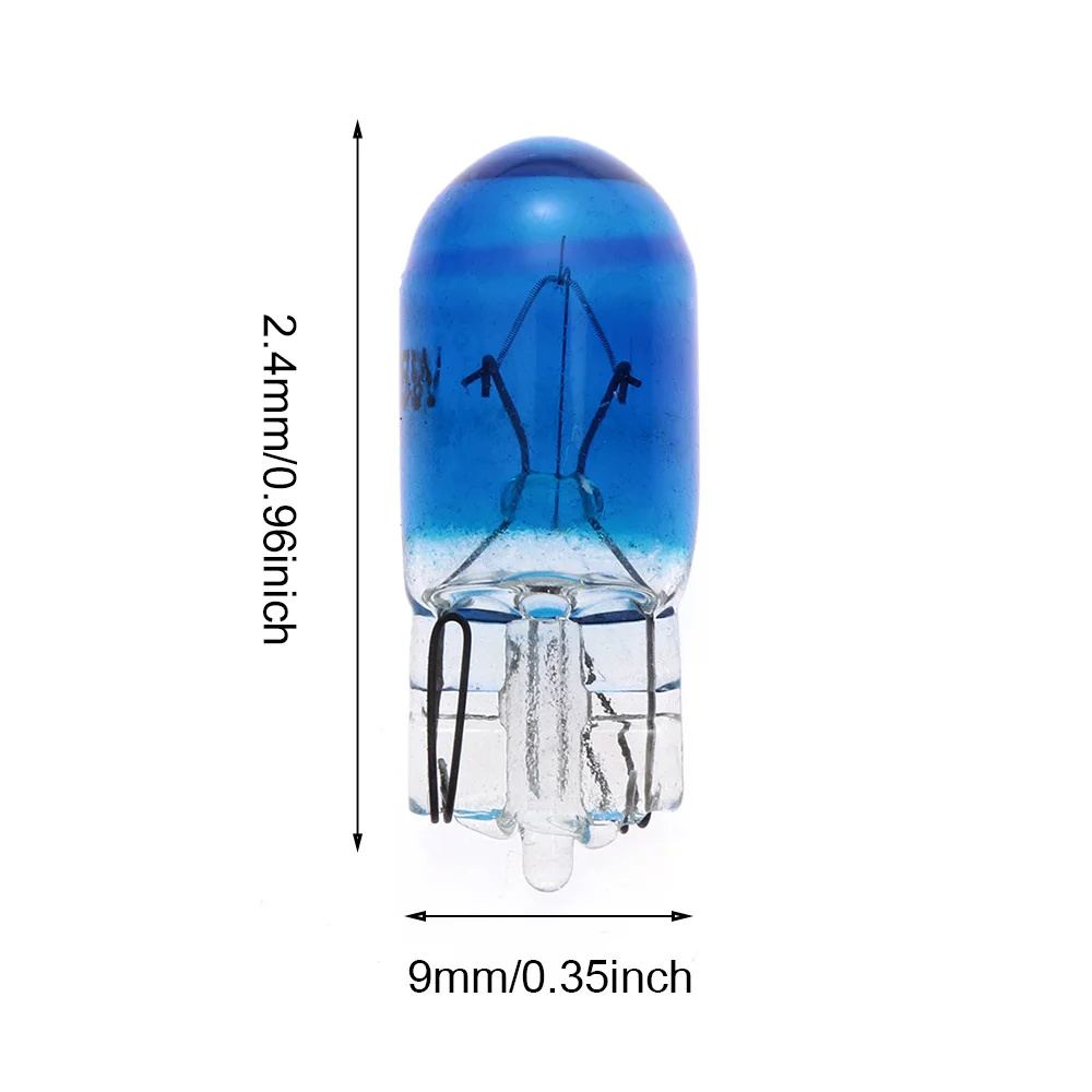 10 шт./компл. T10 W5W 5 Вт галогеновые лампы для фар грузовик для украшения приборной панели, на танкетке, с боковой спереди Автомобильные стояночные огни лампы синий 12 V