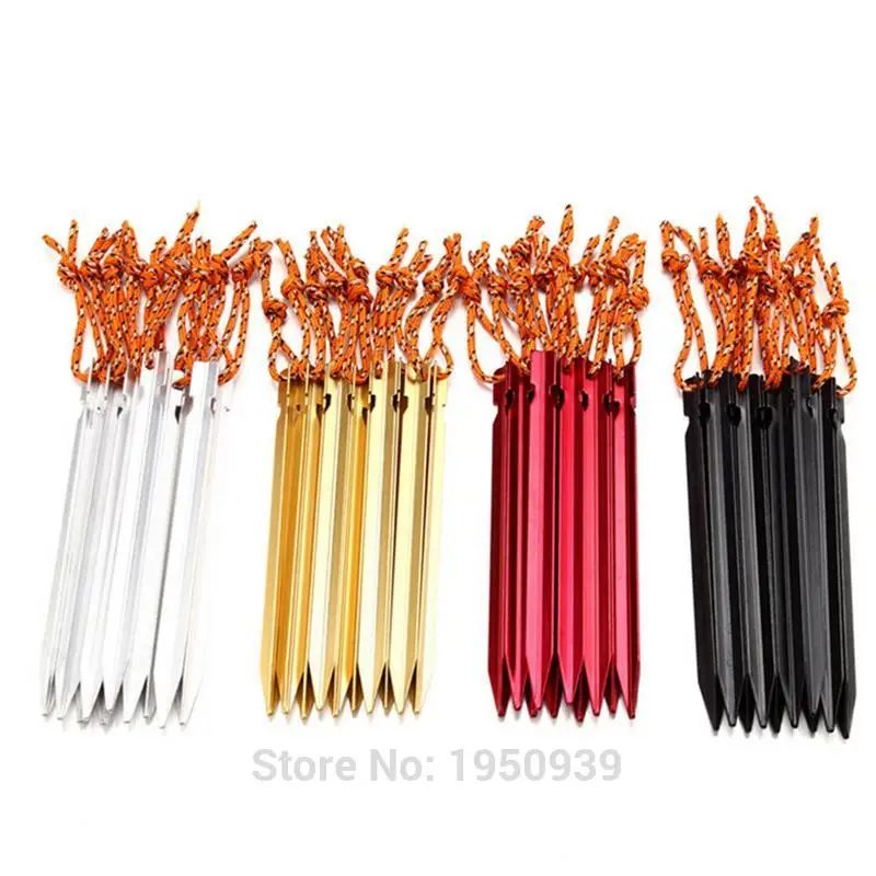 6PCS 18cm Tent Peg Nail 700I Aluminium Alloy Camping Tent Peg Stakes