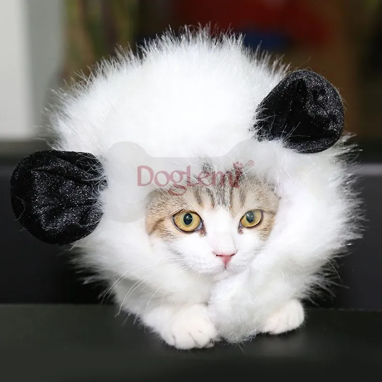Doglemi Cat Лев Мане костюм Hat волос Pet Puppy Косплэй Cat парик 3 цвета доступны