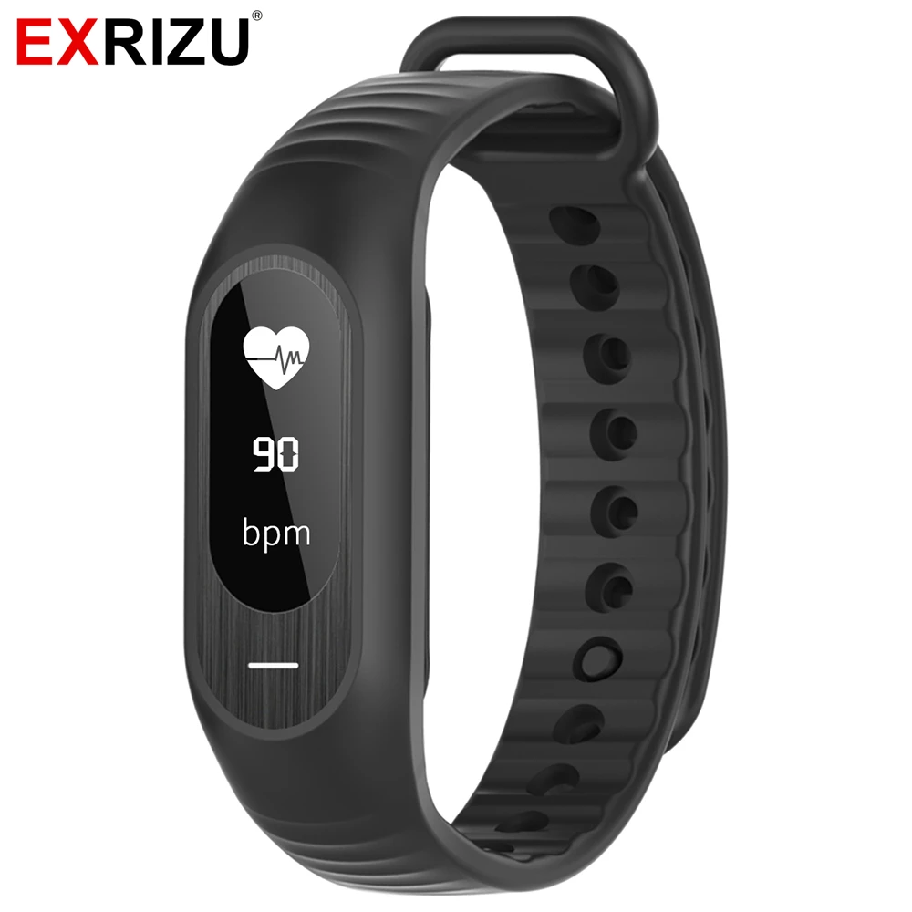 

EXRIZU B15P Bluetooth Bracelet Smart Wristband Band Dynamic Heart Rate & Blood Pressure Monitor Pedometer Message Reminder IP67
