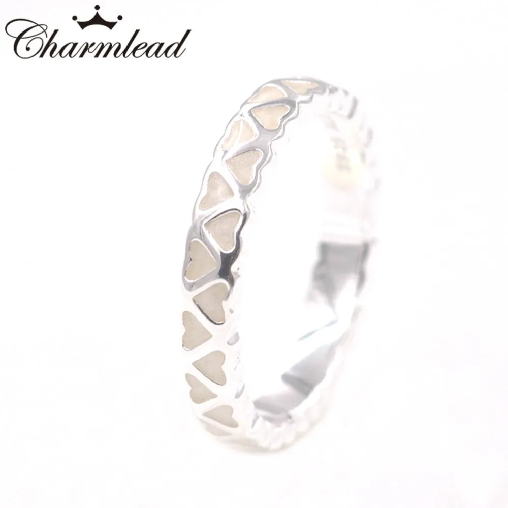 

Charmlead 925 Sterling Silver Circle Heart Ring of Abundance of Love Heart with Enamel Ring S925 Stamp for Fashion Lady Jewelry