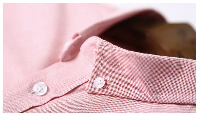 8Colors Plain Shirts Men Long Sleeve Casual Autumn Spring Cotton Oxford Denim Male Shirts Plus size M-5XL Solid Muls Brand Clothing-2