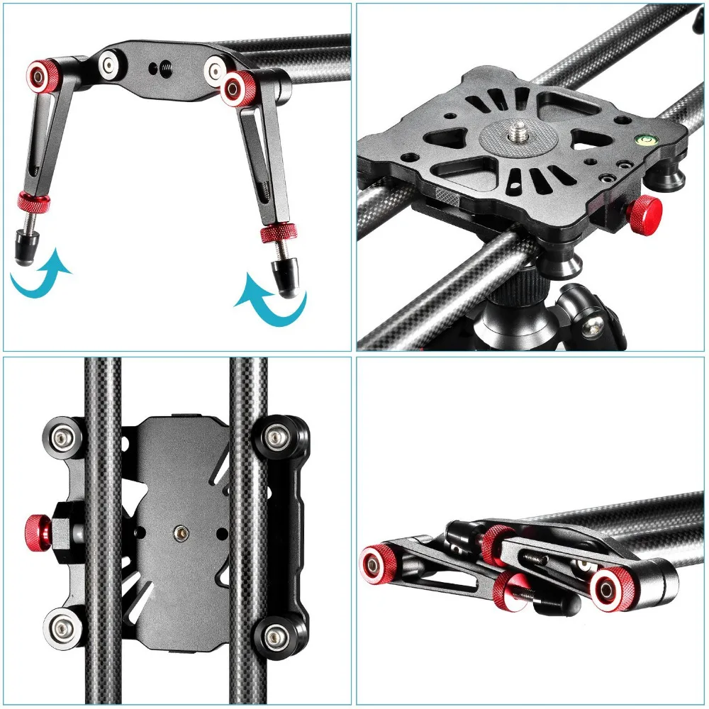  Neewer Carbon Fiber Camera Track Dolly Slider Rail System with 17.5lbs/8kg Load Capacity for Stabil