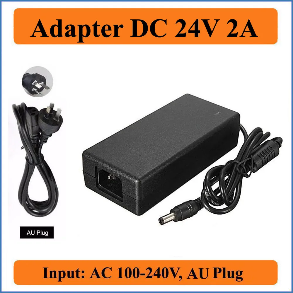 

24V 2A AU Plug AC DC Adapter AC100-240V to DC 24V 2000mA Power Supply 48W Charger for Led Strips Lights/CCTV Camera/laptops