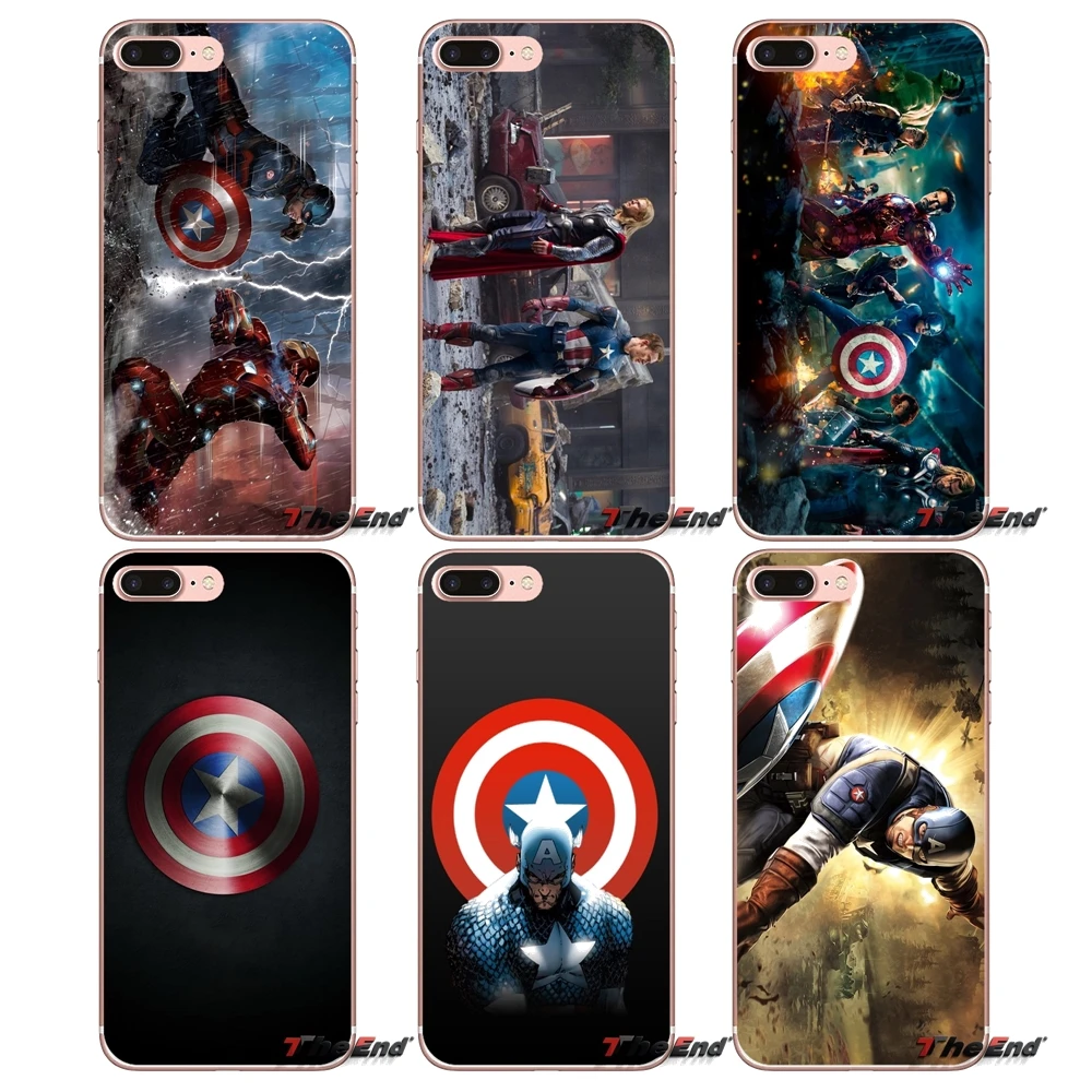 

For Samsung Galaxy J1 J2 J3 J5 J7 A3 A5 A7 2015 2016 2017 J330 J530 J730 Captain America Transparent Soft Shell Covers
