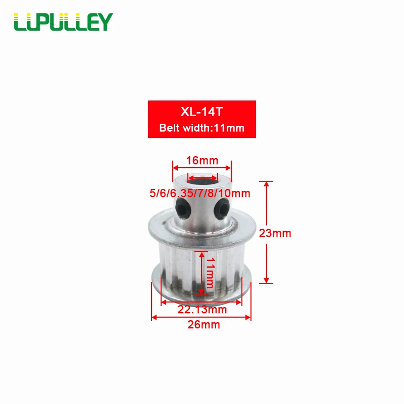 LUPULLEY до 14 ти лет XL зубчатый шкив 5/6/6,35/7/8/10 мм Диаметр 5,08 мм Шаг 11 мм ремень Ширина Алюминий сплав синхронные ременные Шкивы