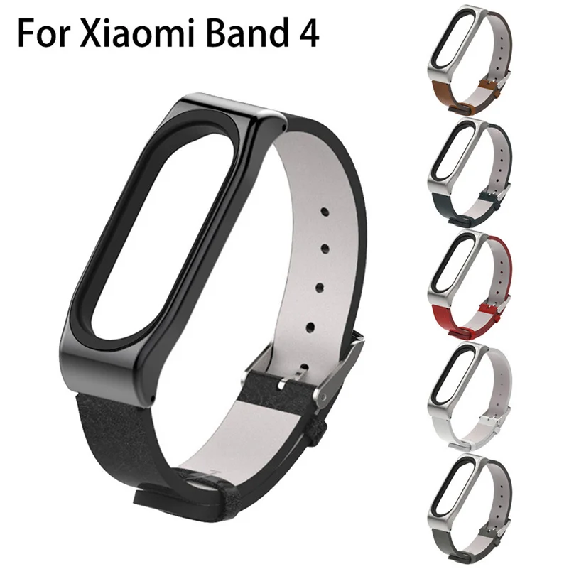 

New Fashion Business Leather Replacement Wrist Band Strap Bracelet Metal Buckle For XIAOMI MI Band 4 Drop shipping /D