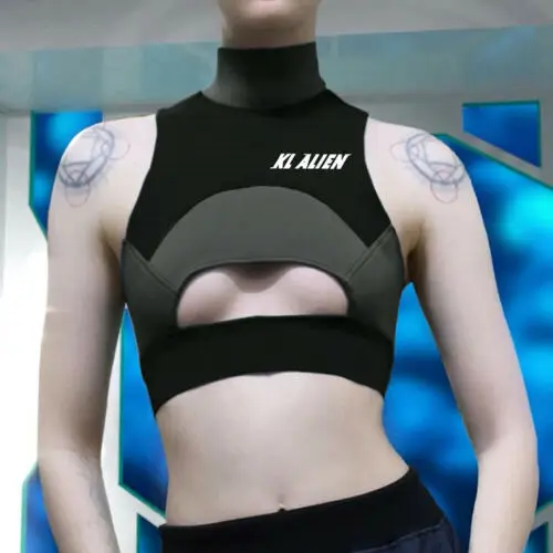 

New Women's Summer Hollow Tank Tops Sleeveless High Neck Fashion Tank Top Short Vest Popular