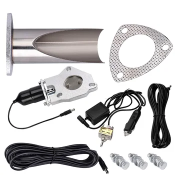 

evil energy-3 Inch Stainless Exhaust Cutout Catback Downpipe With Manual Switch Cut Out Pipe Escape Muffler