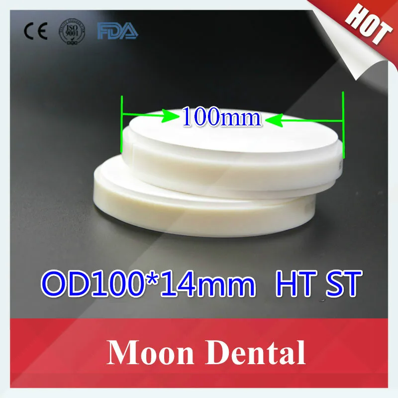 

4 PCS High Translucent Super Translucent OD100*14mm Dental Lab Material CAD/CAM Milling Zirconia Block with Plastic Ring Outside