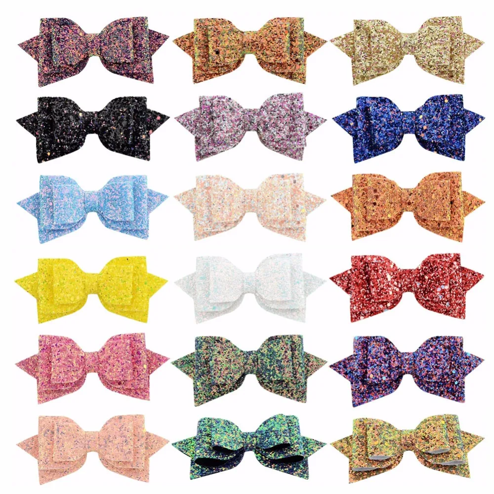 

16 pcs / lot 5 inches High quality Girl Big Glitter Hair Clips Bling Shiny Kids Pins Hair Hair Accessories Headwear 881