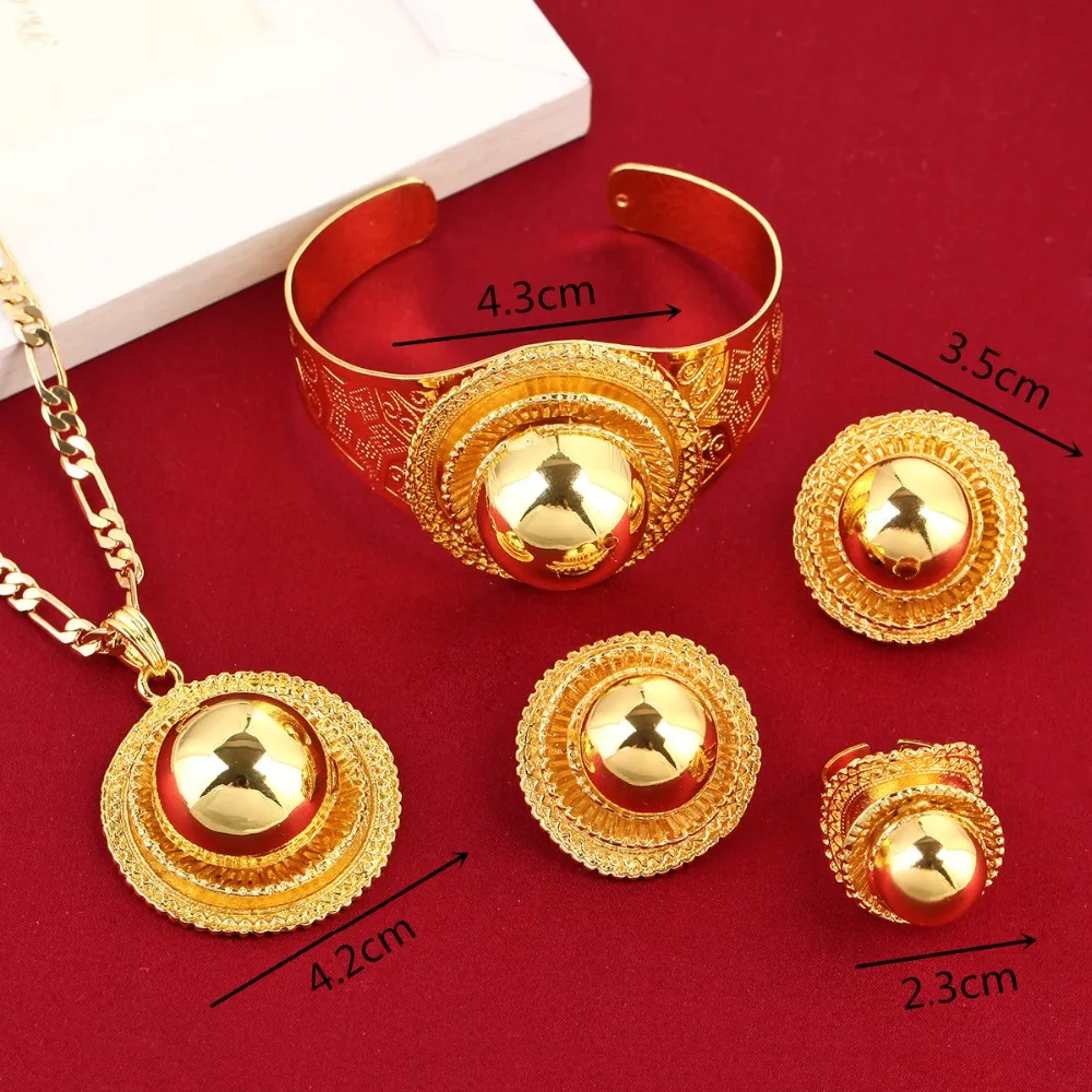 Большой Эфиопский Свадебный комплект ювелирных изделий золото Цвет Эритрея Африка Habesha ювелирные изделия для народный праздник