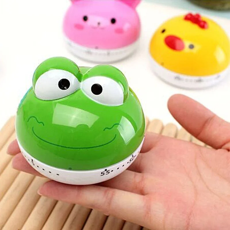 

1 pc Lovely Animal Timer Cartoon Creative Kitchen Mechanical Alarm Clock Set Time Reminders Countdown Kitchen Cooking Tools