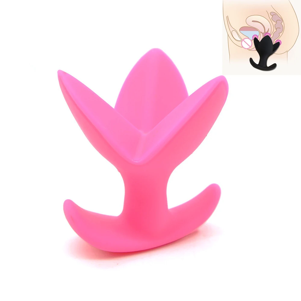 Silicone Flower Anal Dilator Butt Plug for Men Woman Opening Anus Expander Anal Plug Gay Fetish Erotic Sex Toys 