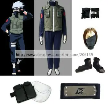 

Cosplay Costume Naruto Shippuden Kakashi Complete Set With Mask Men's Halloween Christmas Party Uniform Dress