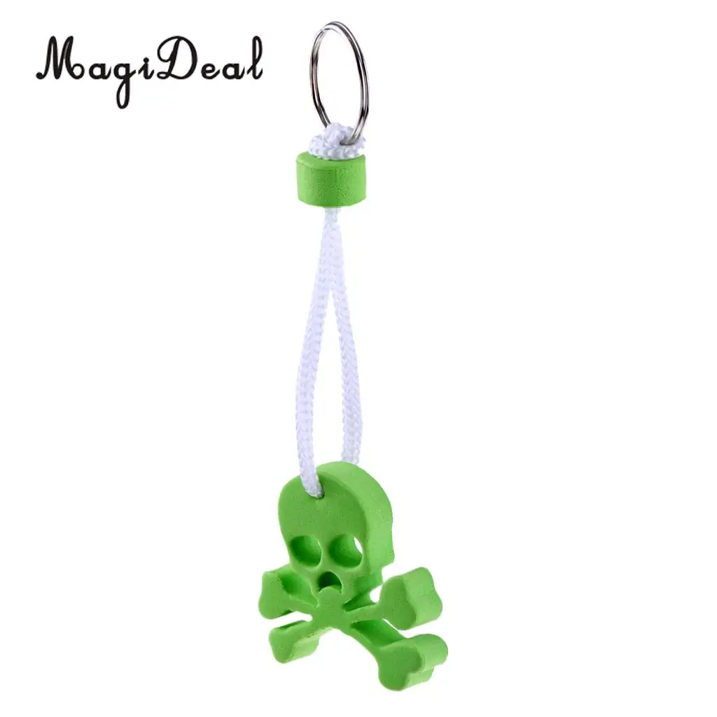 MagiDeal Portable Lightweight EVA Foam Floating Keyring Keychain Sailing Kayak Boat Water Buoy Float - Skull Skeleton Shape