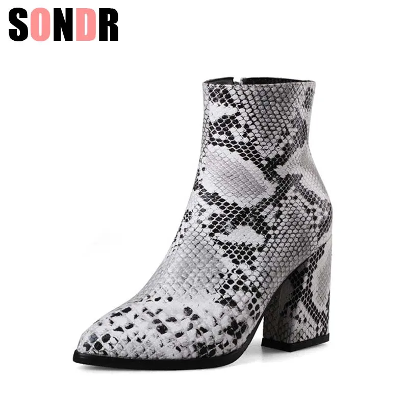 snakeskin booties