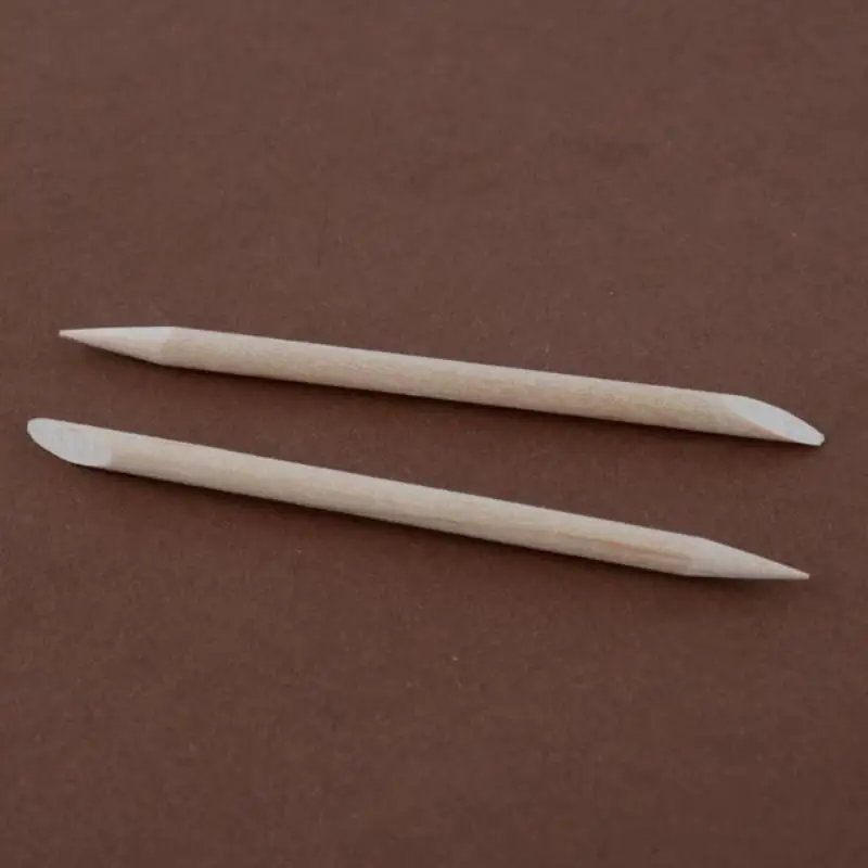 100Pcs Orange Wood Nail Sticks  Nail Art Cuticle Pusher Remover Pedicure Manicure Tool