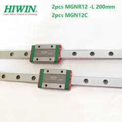 2 шт. тайвань оригинальный линейная направляющая HIWIN rail MGN12-L 200 мм + 2 шт. MGN12C Мини Раздвижные блоки для ЧПУ комплект MGNR12