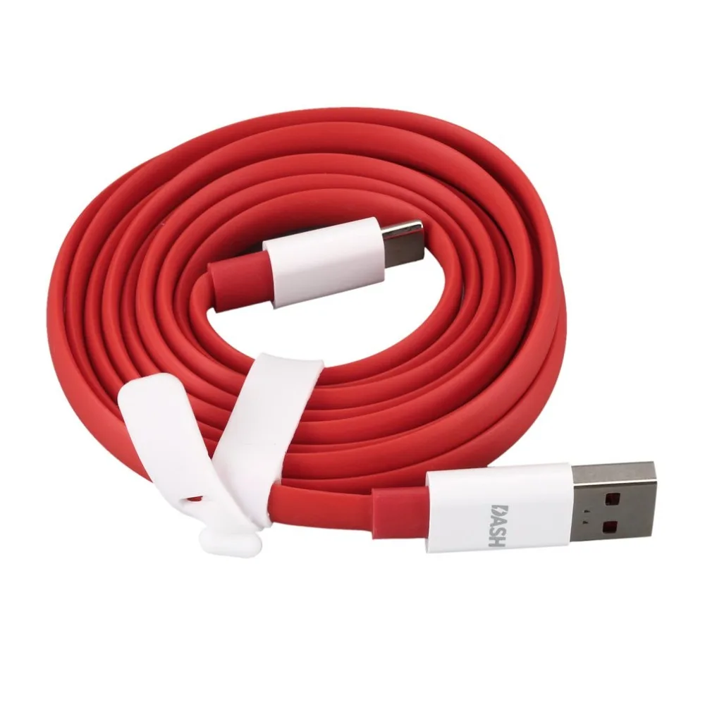 دائم متعددة الوظائف USB نوع C سلك مسطح المعكرونة الأحمر 1 m/1.5 m سريع شحن كابل نقل بيانات
