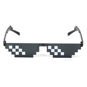 

HBB 1PC Joke Toys Thug Life Glasses Deal With It Glasses Pixel Women Men Black Mosaic Sunglasses Adults Kids Novelty Toys Gifts