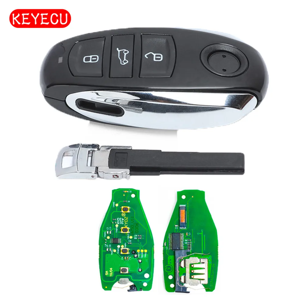 Keyecu Smart Remote Key 3 Button 315MHz/ 433MHz/ 868MHz PCF7953 Chip ...