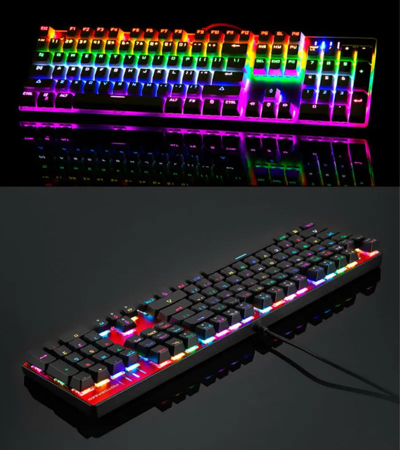 MOTOSPEED CK104 Gaming Keyboard Russian/English Mechanical Keyboard Blue/Red Switch Metal Key LED RGB/Backlit Keyboard for Gamer computer keypad