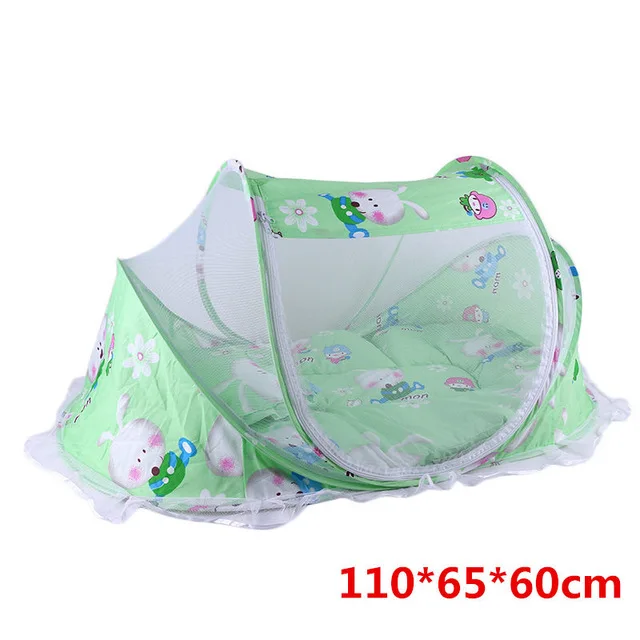 От 0 до 24 месяцев детская кровать переносная складная детская кроватка с сеткой для новорожденных кровать для сна дорожная кровать москитная сетка детское постельное белье - Цвет: green