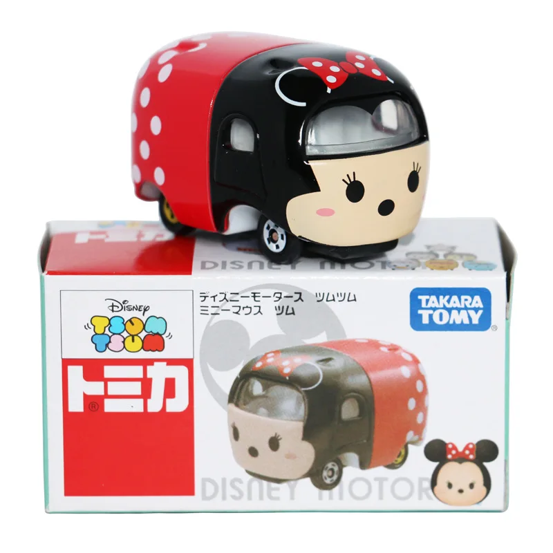 Дисней-игрушки милые мини Tomica Tomy Tsum Kawaii Винни Замороженные Эльза Анан Минни 1: 64 автомобили из литого металла игрушка модель Juguetes подарки - Цвет: Minnie