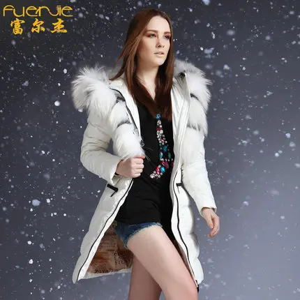 Cheap 2016 new hot winter Warm Thicken woman Down jacket Coats Parkas Outerwear Hooded Raccoon Fur collar long plus size Slim High end