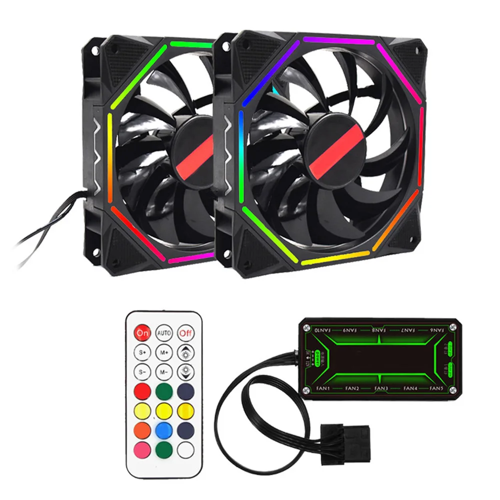 

Newly Computer Case PC Cooling Fan Light Bar RGB Adjust LED Lamp Strips 120mm Cooler Fan Light