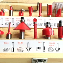 15 шт. круглый фрезерный станок для деревообработки дрель инструмент 1/4 дюйма(6,35 мм) набор концевых фрез
