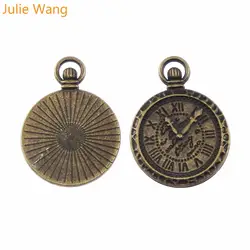 Julie Wang 6 шт./лот античная бронза из цинкового сплава часы кулоны, подвески ювелирные изделия серьги ожерелье ручной работы Поиск DIY подарок