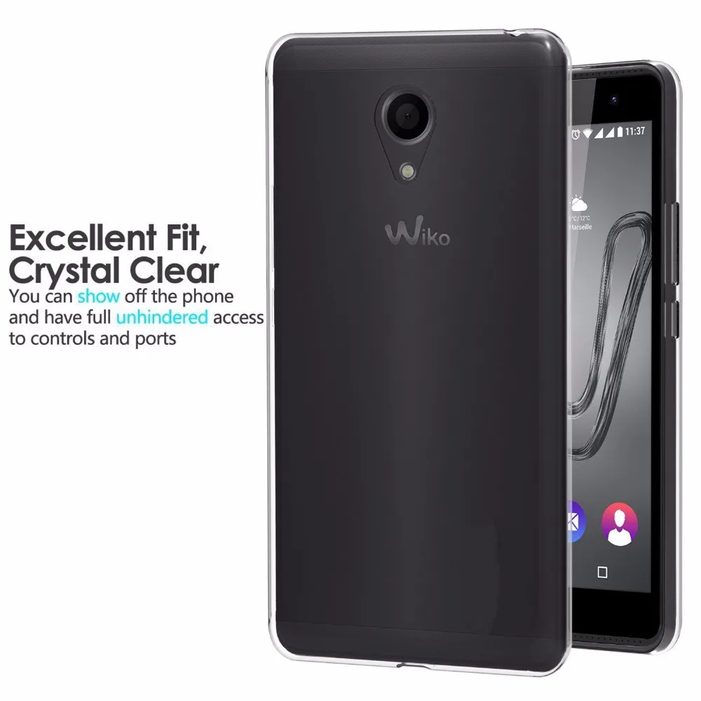 Прозрачный чехол для Wiko Robby Мягкий ТПУ силиконовый гелевый задней панели