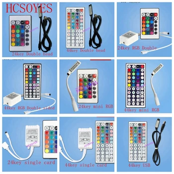 

24key/44key dual-head infrared USB wireless MINI IR RF remote RGB LED controller Single card DC5V-24V for ws2812b 5050 strip