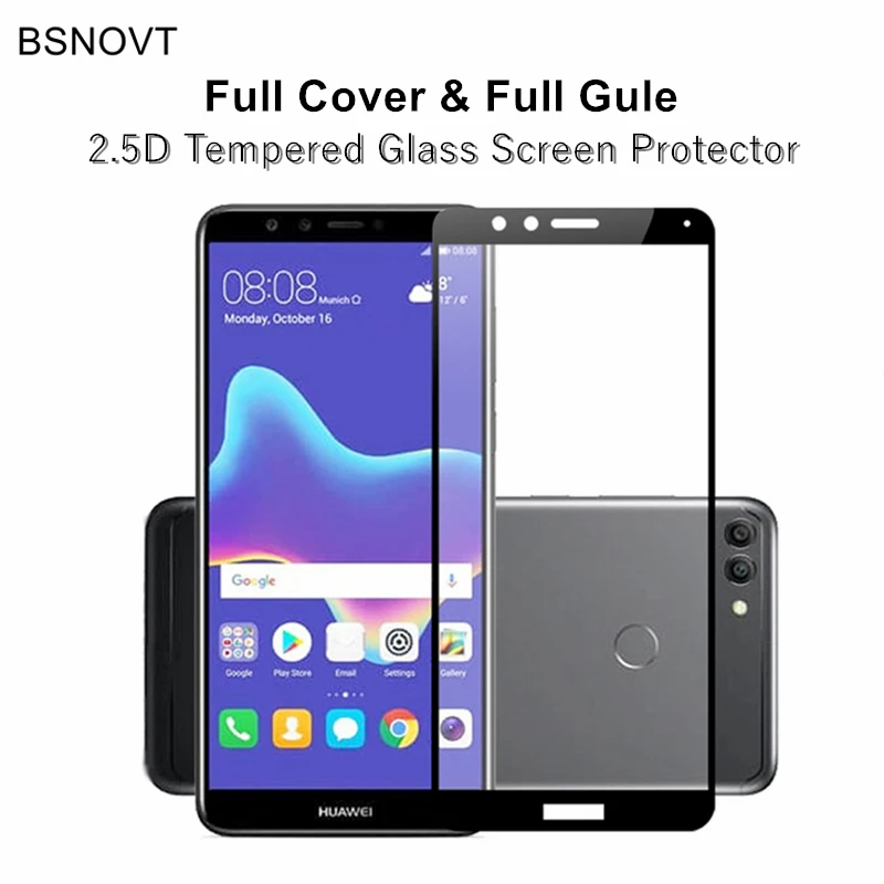 2 шт Защита экрана для Huawei Y9 2018 стекло полное покрытие полный клей защитное