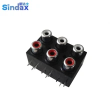 RCA Socket Zes Gat Connector Audio Panel Sealed AV JACK Socket Coaxiale JACK RCA AV6-8.4-7A 1 STKS(China)