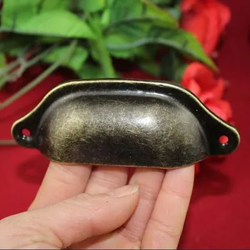 

98mm*34mm antique brass Cup Pull drawer knob bronze Shell Pull Cabinet Knob Handle Vintage Furniture Knobs UnfoldInstall pull