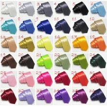 Тонкие узкие галстуки галстук мужской галстук однотонный, из полиэстра 36 цветов 5 см Ширина