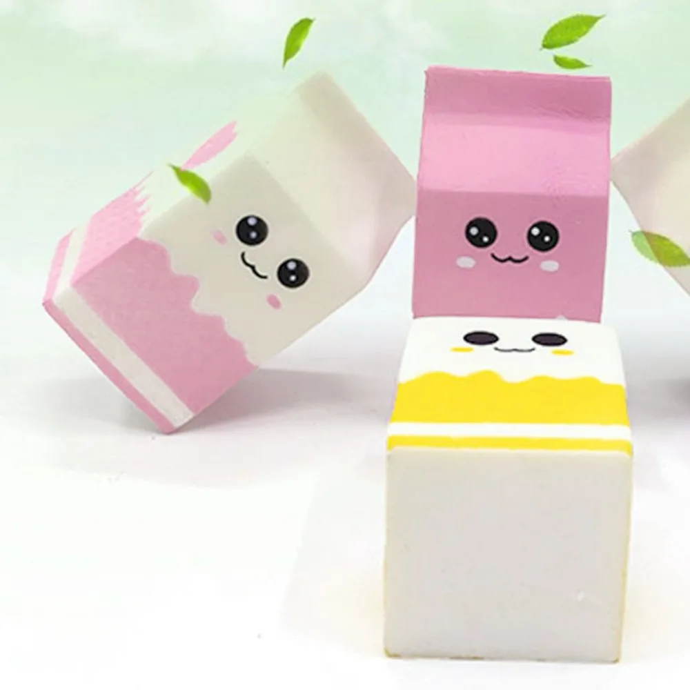 Kawaii улыбка мягкими молоко коробка Squeeze fun Мягкие замедлить рост снятие стресса jumbo Squishes PU милые антистрессовые игрушки