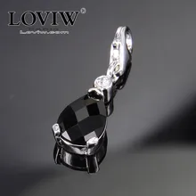 Женский стиль, сделай сам, капля воды, черный Цирконий, амулеты, модная Ювелирная цепочка, подходит к ожерелью, браслету, дамским шармам, вечерние, Thomas SABOR